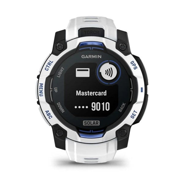 Garmin Instinct 3 – 45 mm Solar Beyaz Mavi
