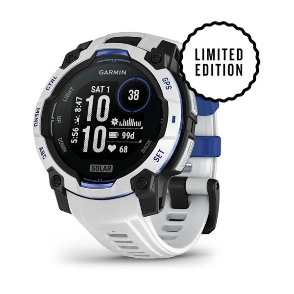 Garmin Instinct 3 – 45 mm Solar Beyaz Mavi