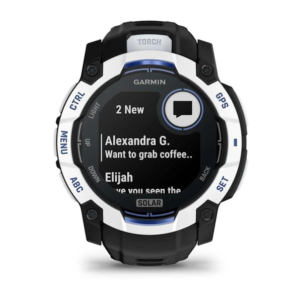 Garmin Instinct 3 – 50 mm Solar Siyah Beyaz