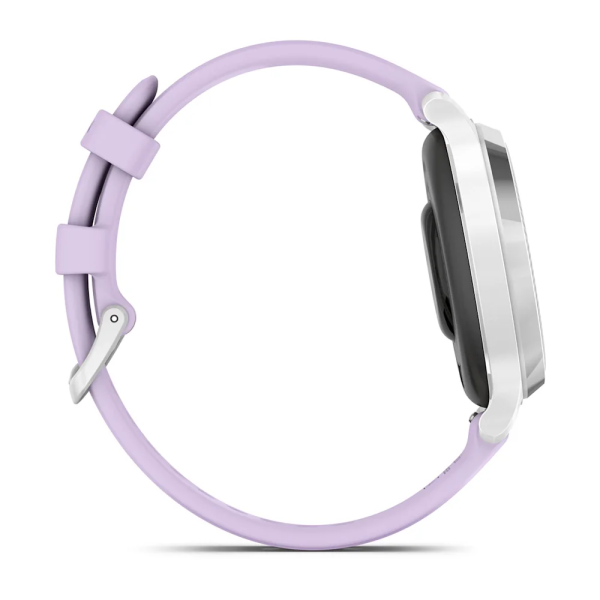 Garmin Lily 2 Active Gümüş Mor Yasemin Silikon Kayışlı