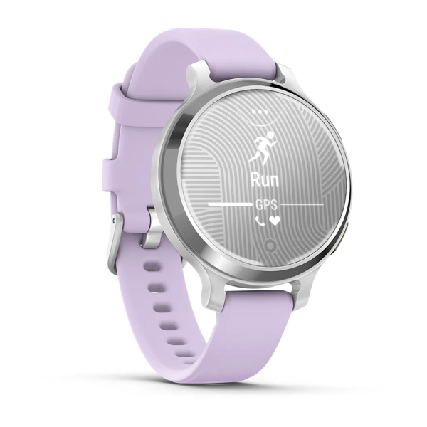 Garmin Lily 2 Active Gümüş Mor Yasemin Silikon Kayışlı
