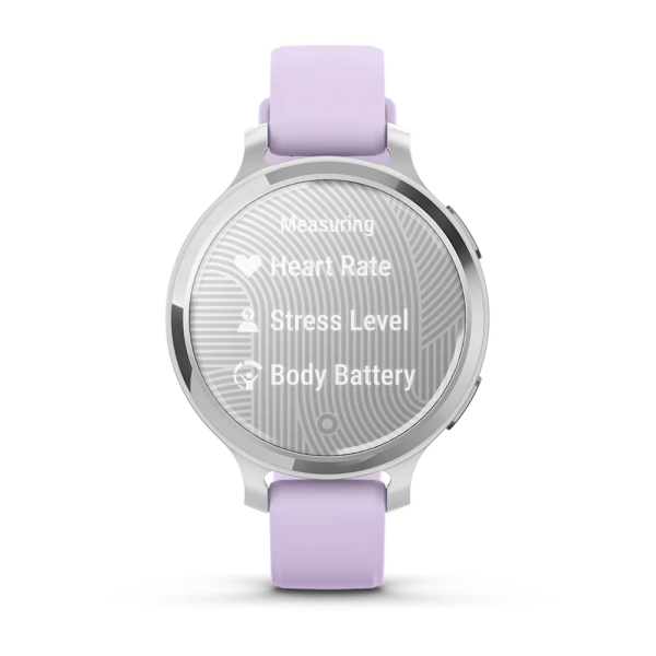 Garmin Lily 2 Active Gümüş Mor Yasemin Silikon Kayışlı