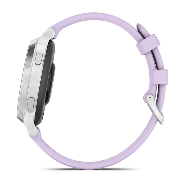 Garmin Lily 2 Active Gümüş Mor Yasemin Silikon Kayışlı