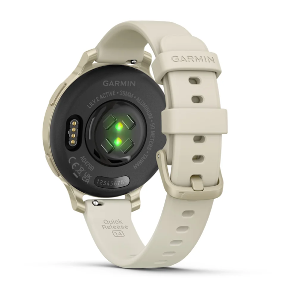 Garmin Lily 2 Active Lunar Gold Kemik Silikon Kayışlı
