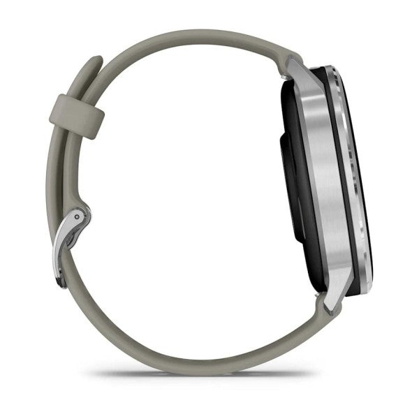Garmin Venu 4 - 45 mm Gümüş Gri Silikon Kayışlı
