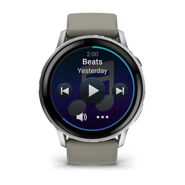 Garmin Venu 4 - 45 mm Gümüş Gri Silikon Kayışlı