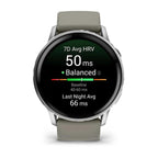 Garmin Venu 4 - 45 mm Gümüş Gri Silikon Kayışlı