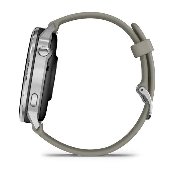 Garmin Venu 4 - 45 mm Gümüş Gri Silikon Kayışlı