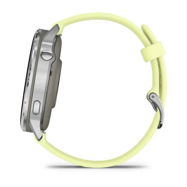 Garmin Venu 4 - 45 mm Gümüş Sarı Silikon Kayışlı