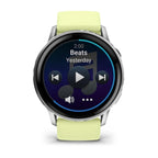 Garmin Venu 4 - 45 mm Gümüş Sarı Silikon Kayışlı