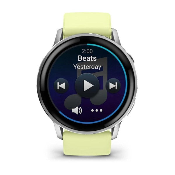 Garmin Venu 4 - 45 mm Gümüş Sarı Silikon Kayışlı