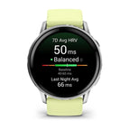 Garmin Venu 4 - 45 mm Gümüş Sarı Silikon Kayışlı