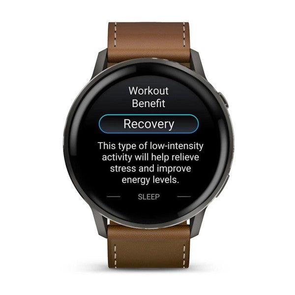 Garmin Venu 4 - 45 mm Kahverengi Deri Kayışlı