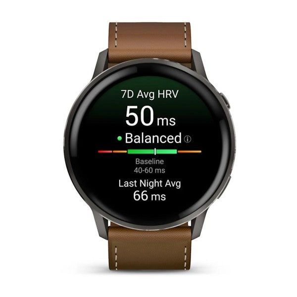 Garmin Venu 4 - 45 mm Kahverengi Deri Kayışlı