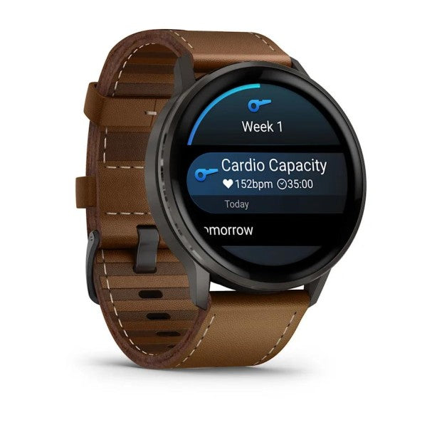 Garmin Venu 4 - 45 mm Kahverengi Deri Kayışlı