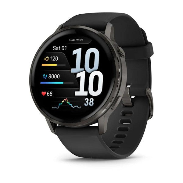 Garmin Venu 4 - 45 mm Siyah Silikon Kayışlı