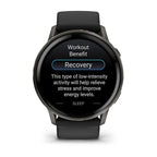 Garmin Venu 4 - 45 mm Siyah Silikon Kayışlı
