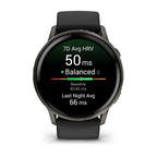 Garmin Venu 4 - 45 mm Siyah Silikon Kayışlı