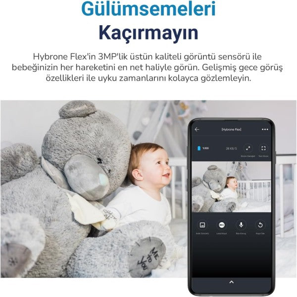 Hybrone Flex HY-CW3012-F Bebek Gece Görüşlü Wi-Fi Güvenlik Kamerası