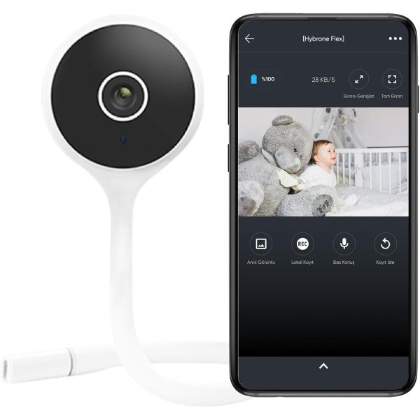 Hybrone Flex HY-CW3012-F Bebek Gece Görüşlü Wi-Fi Güvenlik Kamerası
