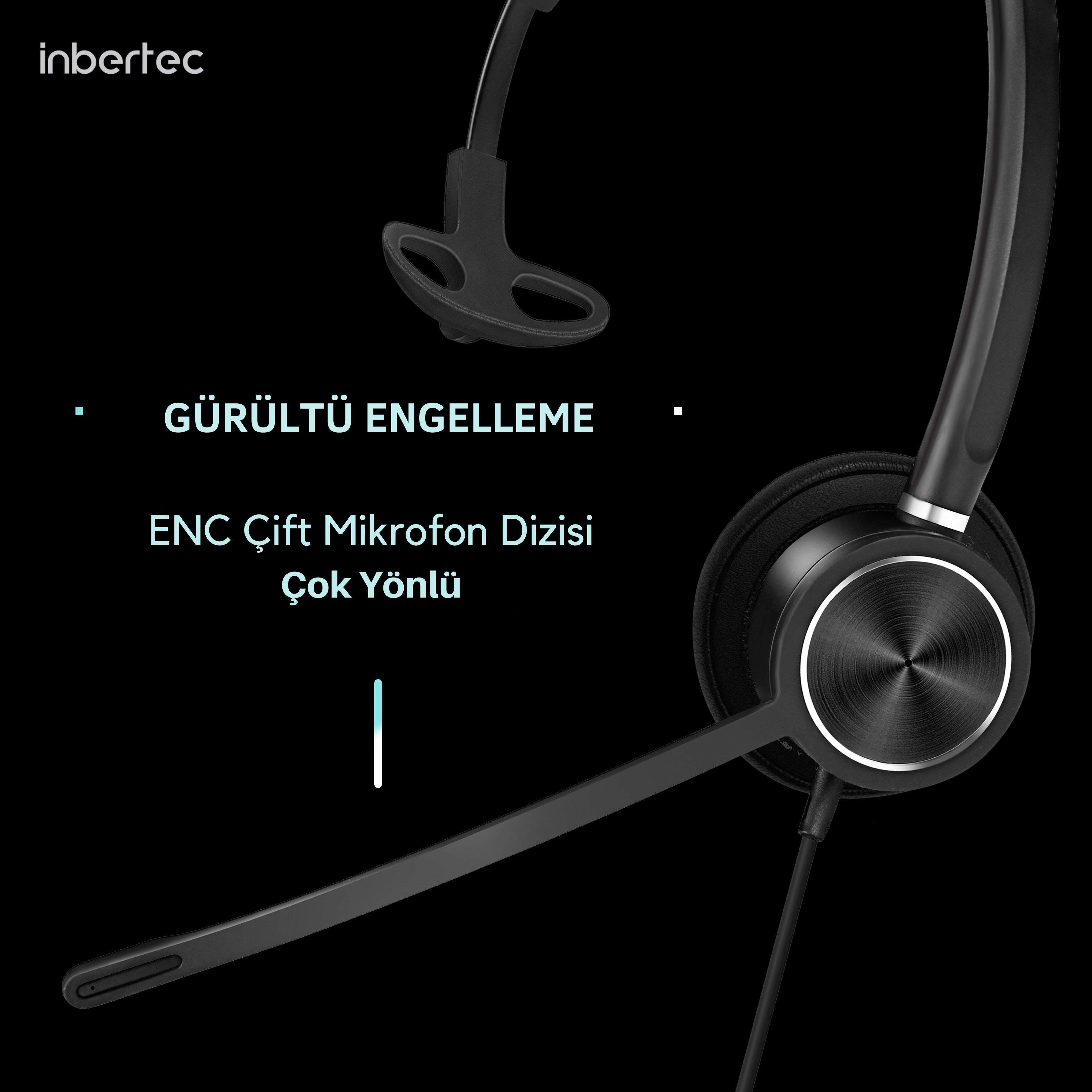 Inbertec C25M Mono &Ccedil;ağrı Merkezi Kulaklığı